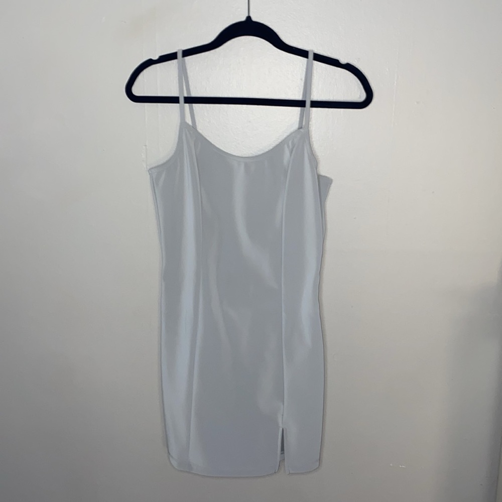 🪿Adorable NWT grey reflective fleece lined body-con slimming dress! - Picture 2 of 10
